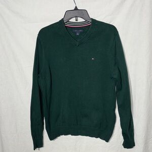 Tommy Hilfiger Classic V-Neck Forest Green Pullover Sweater